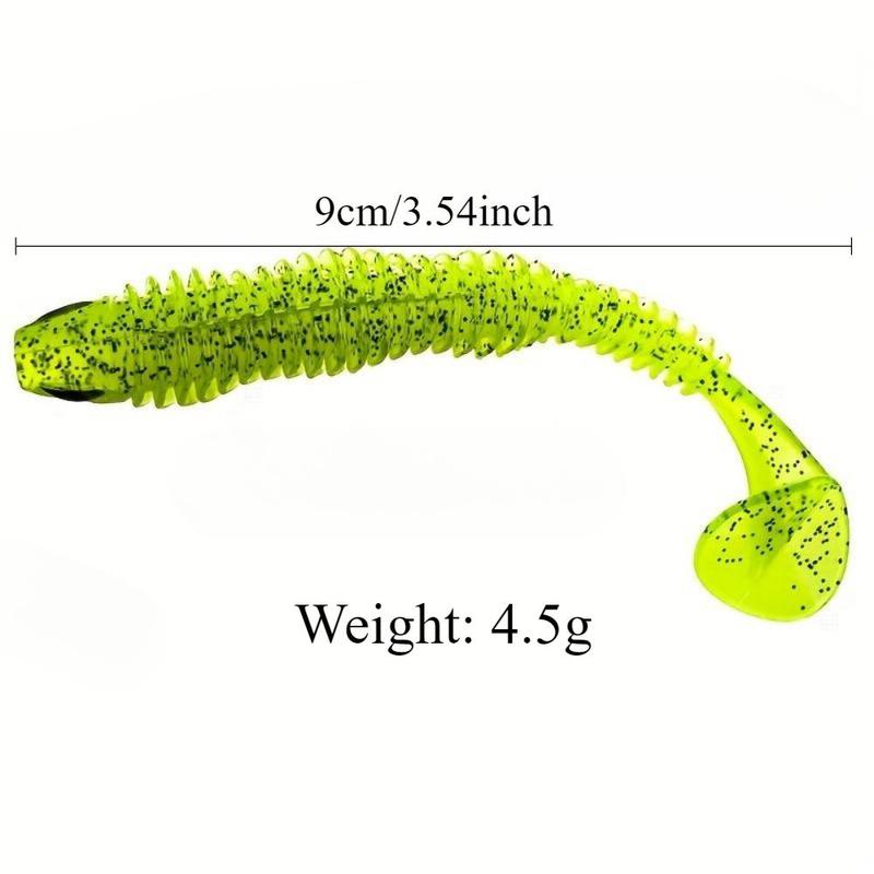 Artificial Fishing Lure, 5 Counts set T-tail Soft Tail Bionic Fake Lure, Artificial Bait, Fishing Accessories for Outdoor Fishing