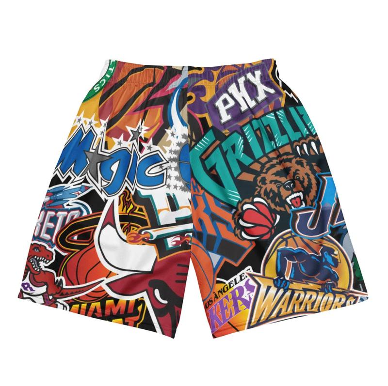 Mashup Graphic Mesh Shorts | Unisex Basketball Shorts | Trendy Graphic Athletic Shorts | Comfortable and Stylish Sportswear for Men and Women