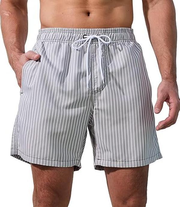 SILKWORLD Mens Swimming Trunks，Cold wash multicoloured  shorts，Men Swim Shorts Summer Bathing Suit Swimwear Beachwear with Pockets，Graphic shorts