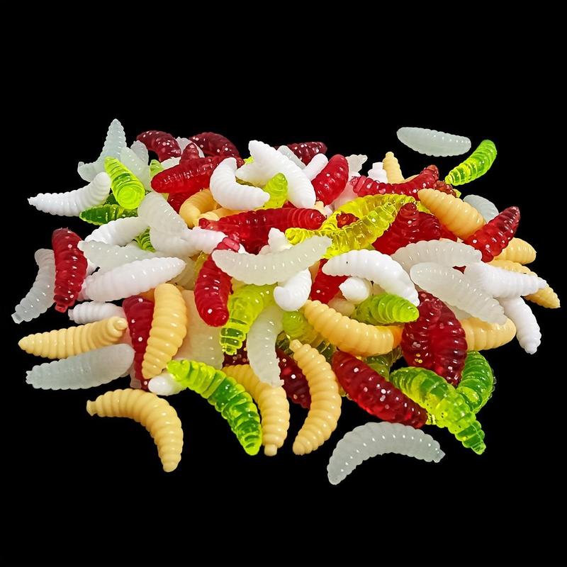 Artificial Maggot Soft Lure Set, 50pcs set Irresistible Smelly Worms For Fishing, Fishing Accessories For Outdoor Fishing