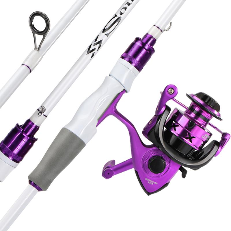 Sougayilang Spinning Fishing Combos, Carbon&Glass Fiber Composite 2 Count Fishing Rods with 2000 Size Spinning Reel- 6'0