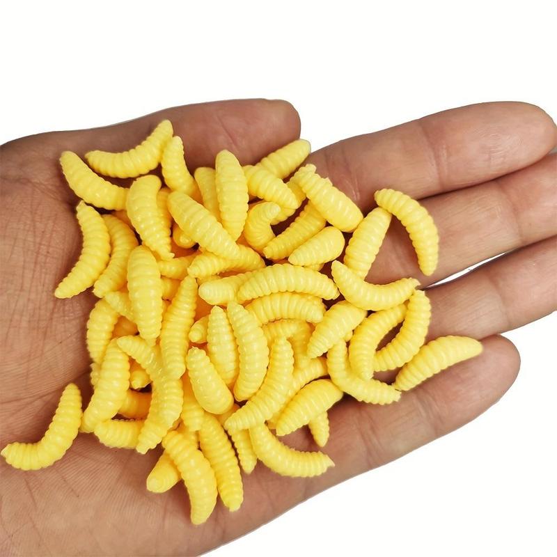 Artificial Maggot Soft Lure Set, 50pcs set Irresistible Smelly Worms For Fishing, Fishing Accessories For Outdoor Fishing