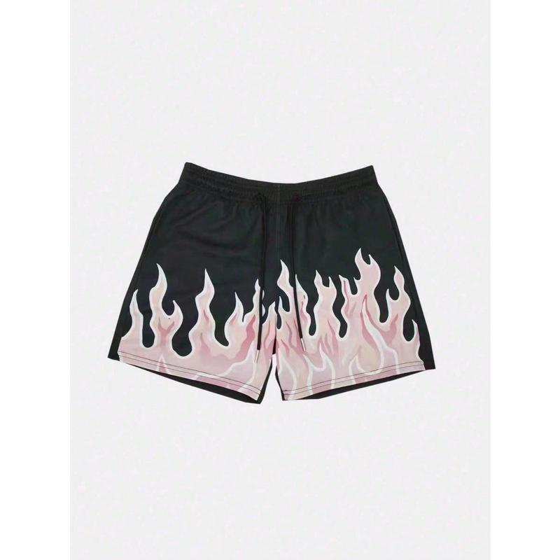 Men's Sports Shorts Flame Mesh Black