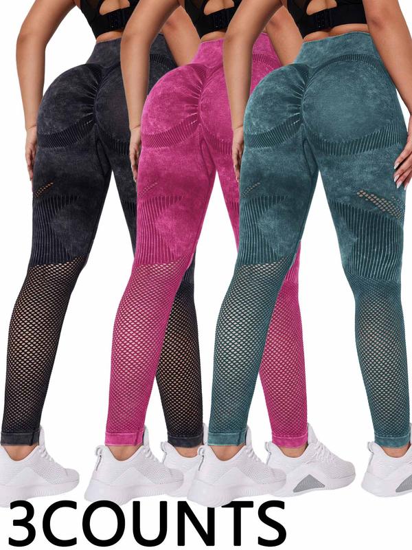 Women's High Waist Ruched Sports Tummy Control Leggings, Hollow Out High Stretch Yoga Leggings, Scrunch Leggings, Women Workout Clothes, Ladies Sportswear Clothing for Indoor Outdoor Wear, Womenswear