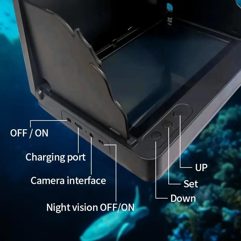 Portable Fish Finder with Underwater Night Vision, 1 Set USB Rechargeable Fish Finder & Accessories, Ideal for Ice and Sea Fishing