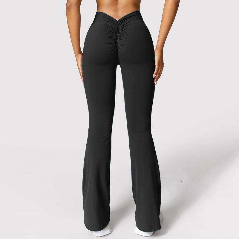 Seamless Slightly Flared Yoga Pants Exercise Workout Pants Women's High Waist Hip Lift Leggings