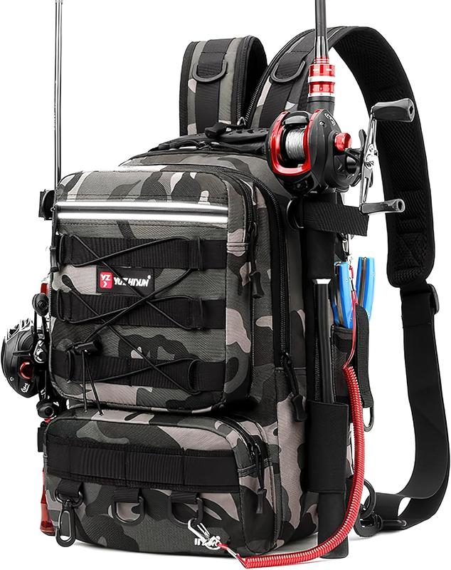 Fishing Backpack With Rod Holder, Fishing Tackle Storage Bags Fishing Tackle Box Backpack Fishing Tackle Bag