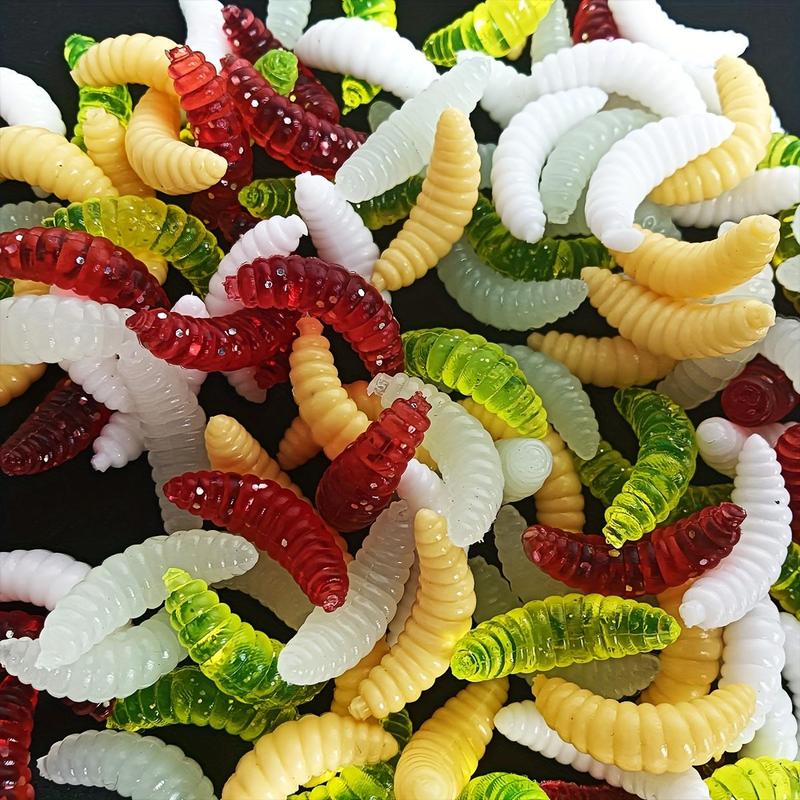 Artificial Maggot Soft Lure Set, 50pcs set Irresistible Smelly Worms For Fishing, Fishing Accessories For Outdoor Fishing