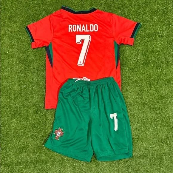 Youth Kits # Ronaldo shirt and short # Portugal Uniform Jersey