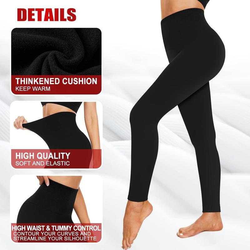 3 Pack Fleece Lined Leggings Women High Waisted Warm Winter Yoga Pants for Women Thermal Running Workout Leggings