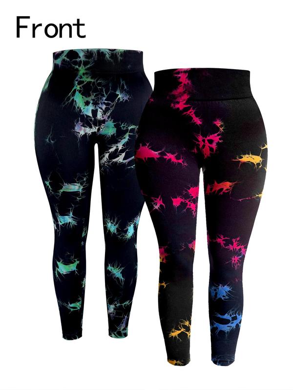  Tie Dye Print High Waist Sports Leggings, Casual Comfy Breathable Skinny Pants for Yoga Gym Workout Running, Gym Wear, Women's Sport & Outdoor Clothing for All Seasons