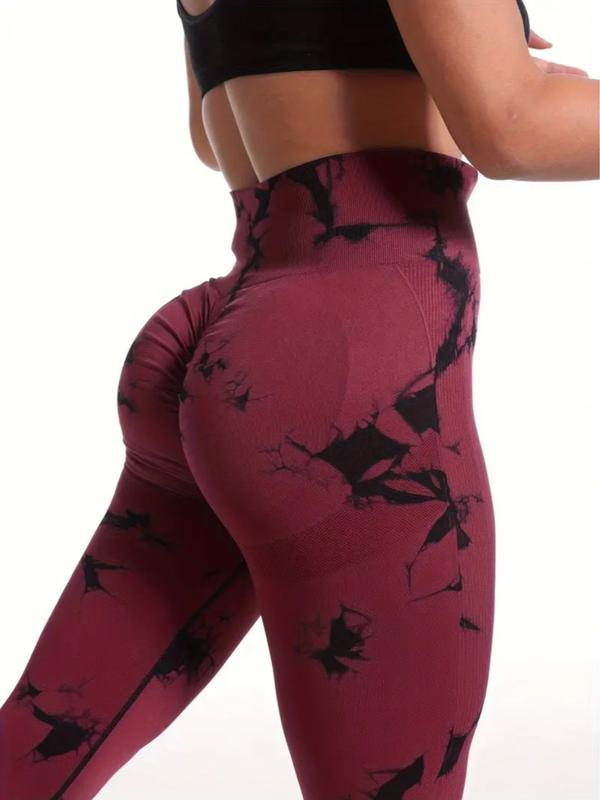 3 pack tie dye print high waisted workout leggings for women scrunch rear lifting high waist tummy control yoga athletic wear.