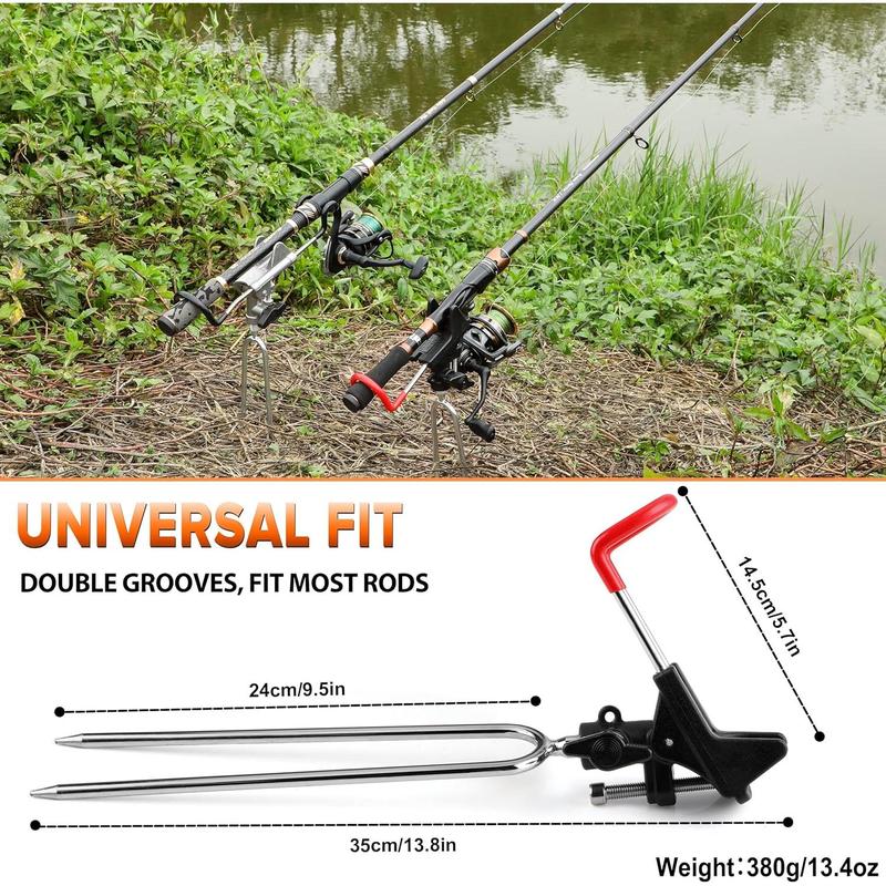 Fishing Rod Holders for Bank Fishing - Upgraded Fishing Pole Holders for Ground, Beach, 360 Degree Adjustable Fishing Pole Stand Equipment, Gift for Men Father’s Day, Birthday Day