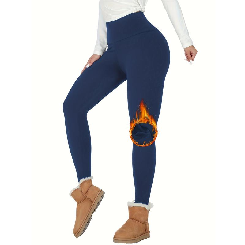 Women's Thermal Fleece Lined High Waist Leggings, Fitness Winter Warm Thick Leggings Soft Yoga Pants