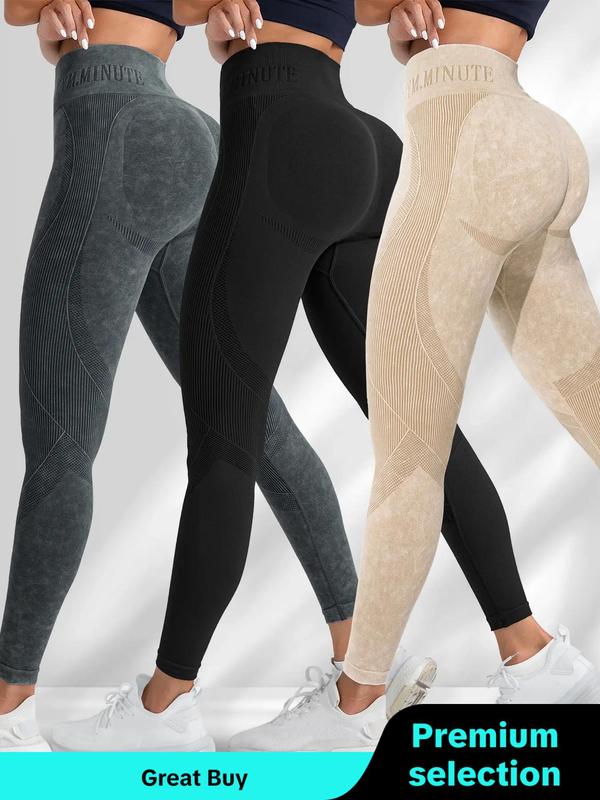 Women's Solid High Waist Sports Leggings, Sporty High Stretch Leggings, Ladies Sportswear, Workout Leggings, Summer Gym Outfits for Women, Womenswear, Tummy Control