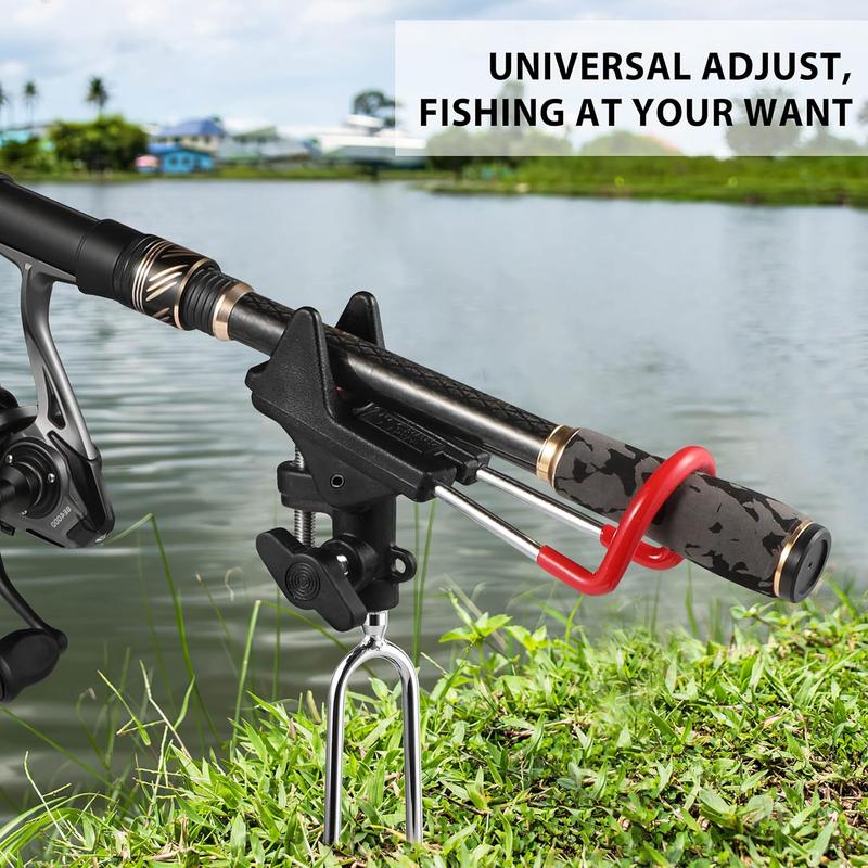 Fishing Rod Holders for Bank Fishing - Upgraded Fishing Pole Holders for Ground, Beach, 360 Degree Adjustable Fishing Pole Stand Equipment, Gift for Men Father’s Day, Birthday Day