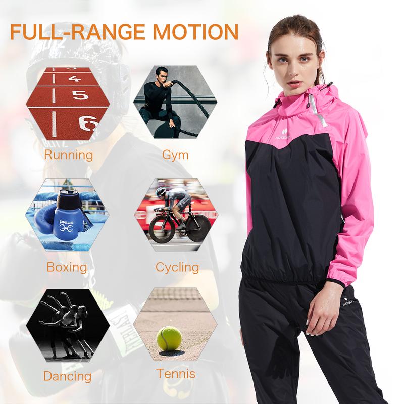 HOTSUIT Unisex Sauna Suit Sportswear | Jacket and Pants Fitness Training Clothes