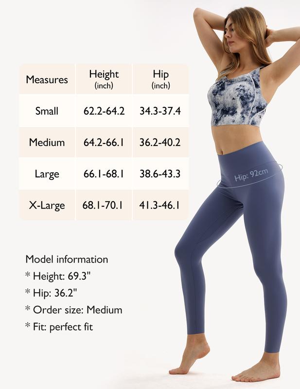 COMFELIE Leggings for Women with Pockets Mid-Rise Yoga Pants No See Through, Seamless Serenity Leggings for Workout LI001