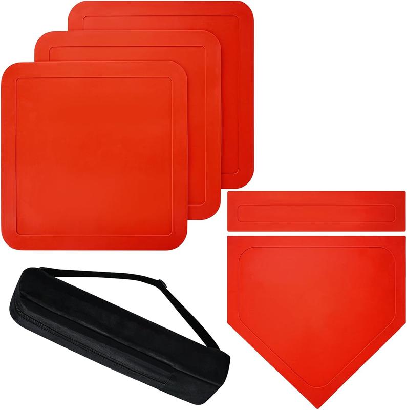 Baseball Bases for Yard - 3 Throw Down Bases 1 Homeplate 1 Pitching Rubber with Baseball Bases Bag for  Practice, Rubber Bases for Kickball Baseball Play