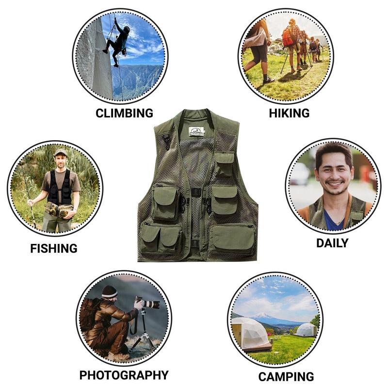 Vest For Men with Multi-Pockets for Hunting, Fishing, Hiking, Photography