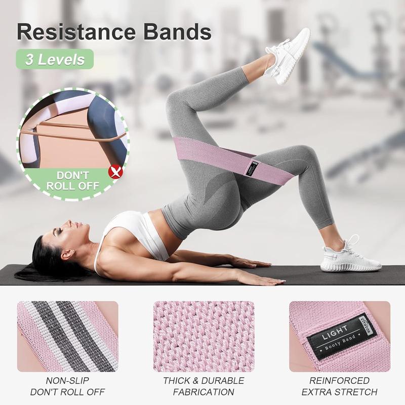 3 Levels Booty Bands Set, Resistance Bands for Working Out, Exercise Bands for Women Legs and Butt, Stretch Bands for Pilates, Yoga Starter Set