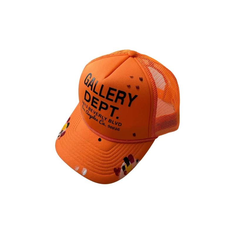 ORANGE Duck Tongue Hat Handdrawn Graffiti Letter Embroidered Baseball Hat Sun Visor Hat