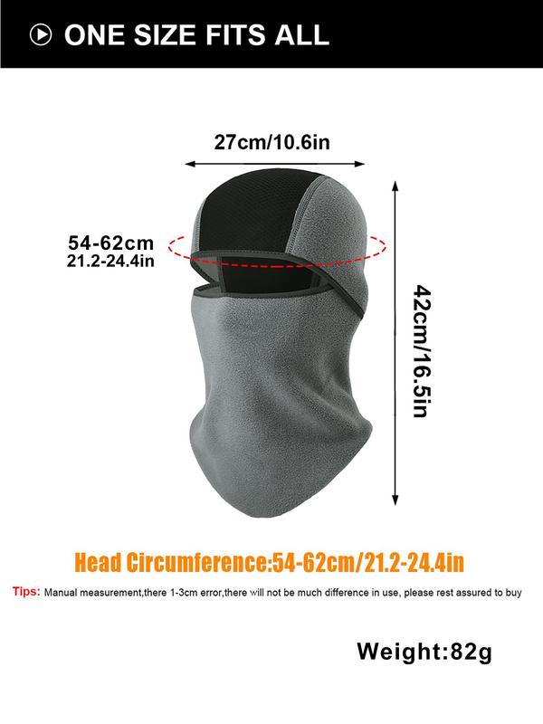 Solid Color Fleece Balaclava, Winter Thermal Full Face Mask, Windproof Neck Gaiter Hood Cap Scarf for Sports Skiing Cycling Motorcycle Hiking Hunting Camping