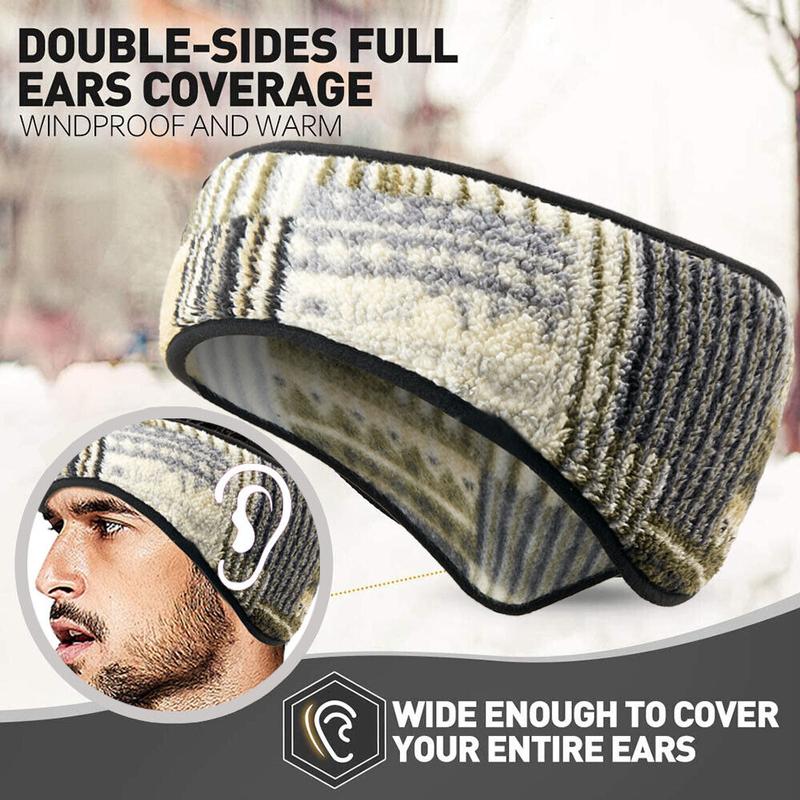 Winter Ear Warmers Headband Fleece Earmuffs Covers for Cold Weather Cycling Ski