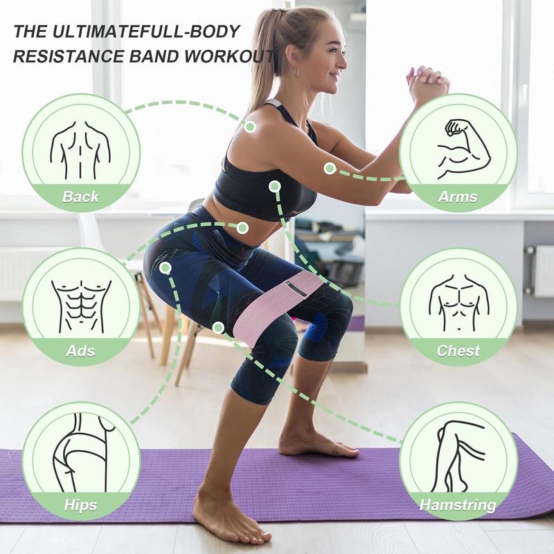 3 Levels Booty Bands Set, Resistance Bands for Working Out, Exercise Bands for Women Legs and Butt, Stretch Bands for Pilates, Yoga Starter Set