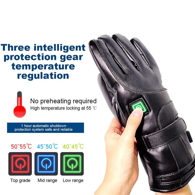 New Heated Gloves, Rechargeable Electric Heating Ski Gloves for Men Women, Winter Warm Thermal Gloves for Skiing Hiking Camping