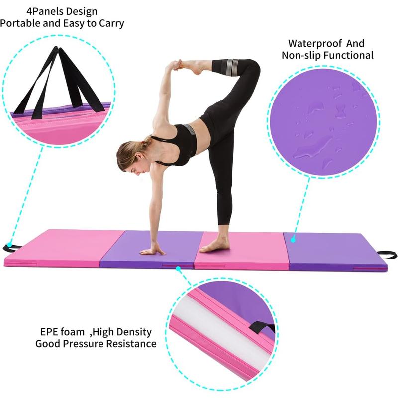 Gymnastics Mat 6'x3'x2'' 4'x8'x2'' Exercise Mat Gym Mat for Home Aerobics Workout Foldable Tumbling Mat Children Gifts