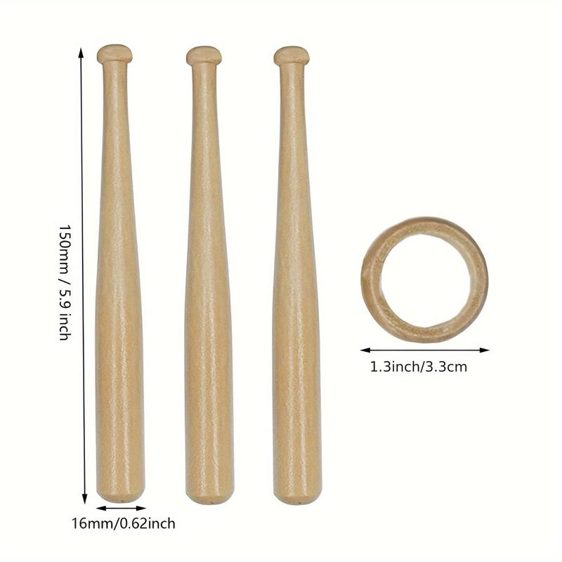 Wooden Baseball Bat Toy, 1 Set Wooden Craft Baseball Display Stand, Mini Baseball Bat Display Stand, Home Decor Supplies