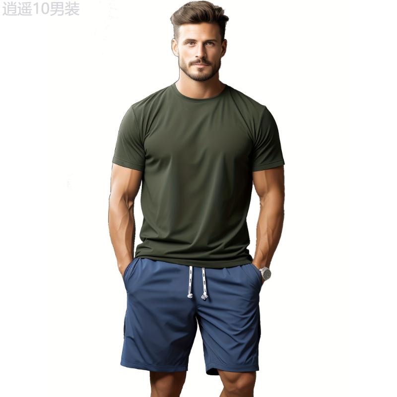 5-pack 5-Pack Men's Breathable Quick-Dry Crew Neck T-Shirts for Workout, Running, Gym and Summer Activities