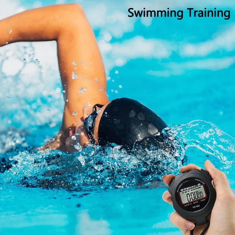 Stopwatch Timer Lap Split Digital Stopwatch with Clock Calendar Alarm, Large Display Stopwatch for Sports Coaches Swimming Running