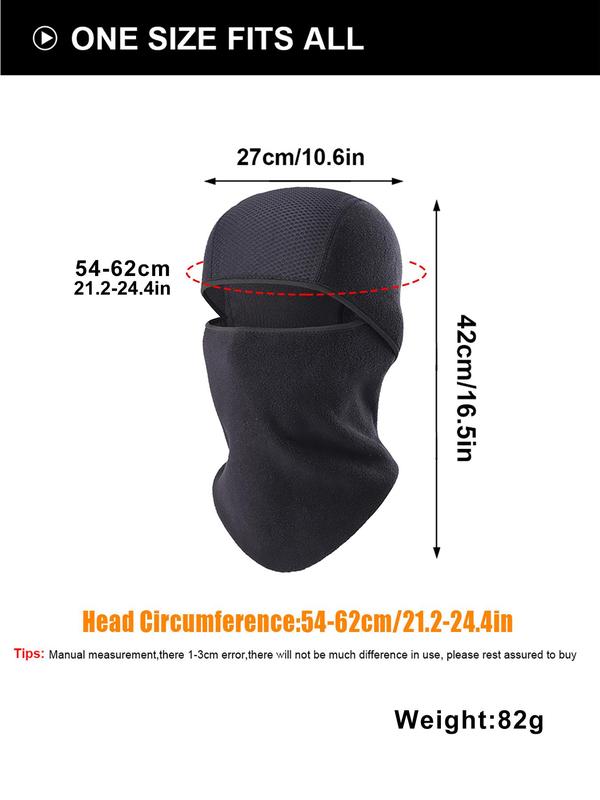 Solid Color Fleece Balaclava, Winter Thermal Full Face Mask, Windproof Neck Gaiter Hood Cap Scarf for Sports Skiing Cycling Motorcycle Hiking Hunting Camping