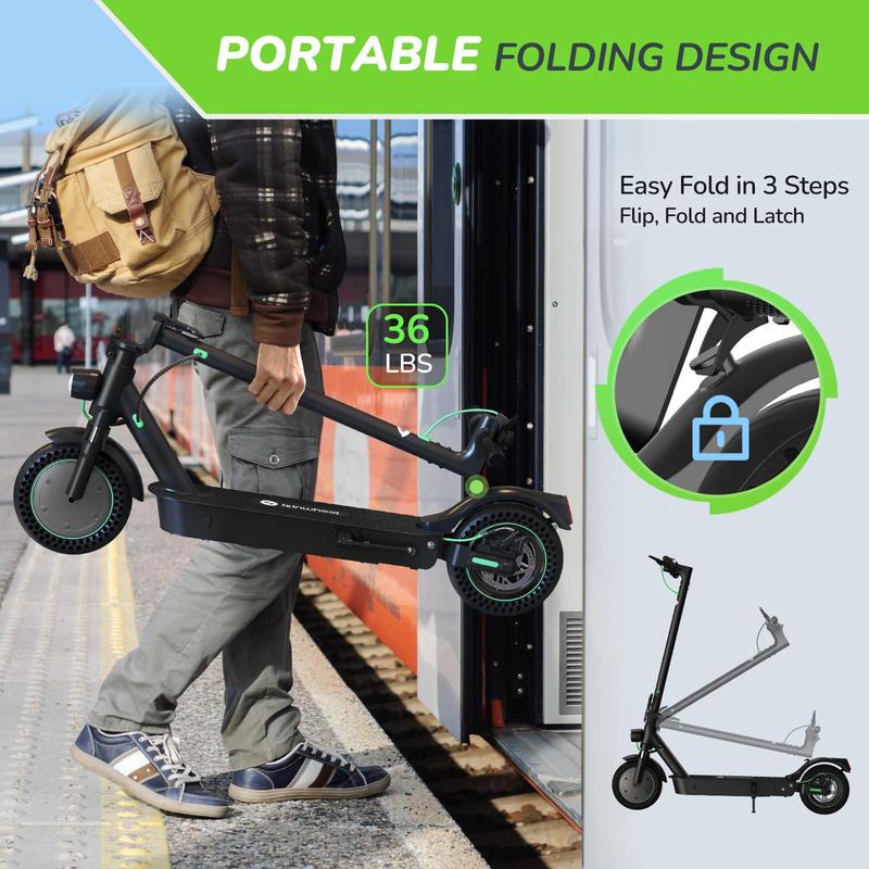 S9MAX 21MPH Portable Folding Electric Scooter, 19-38 Miles Range,  500W Motor, APP Connection with bag for Commute with Turn Signal Scooter for Adult Youth