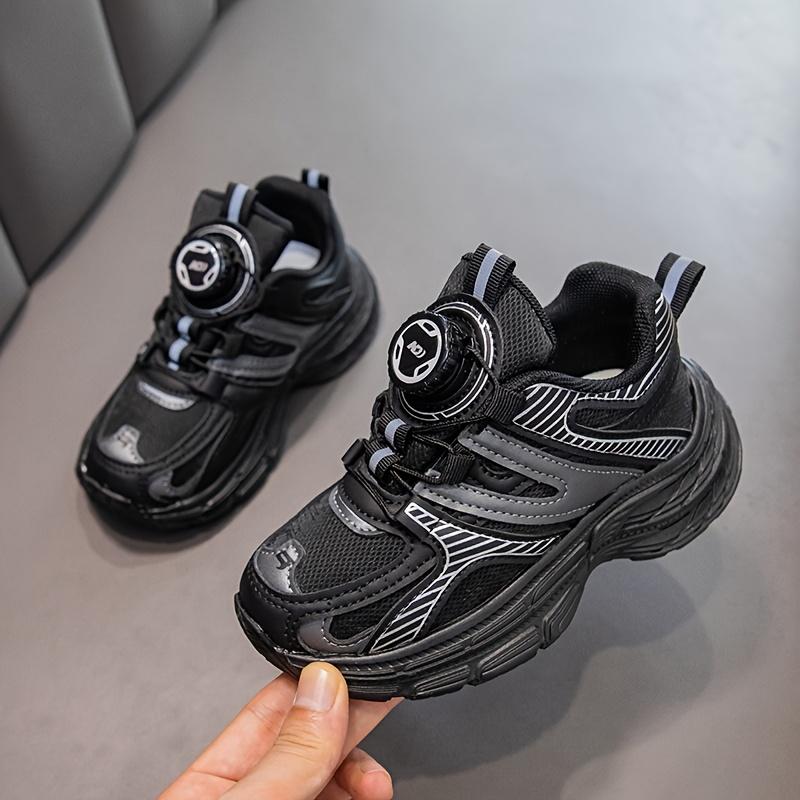 Children's Breathable Mesh Surface Athletic Shoe Laces Rotating Buckle-Comfortable and Non-Slip Soft Sole Shoes, Suitable for Boys and Girls Outdoor Activities