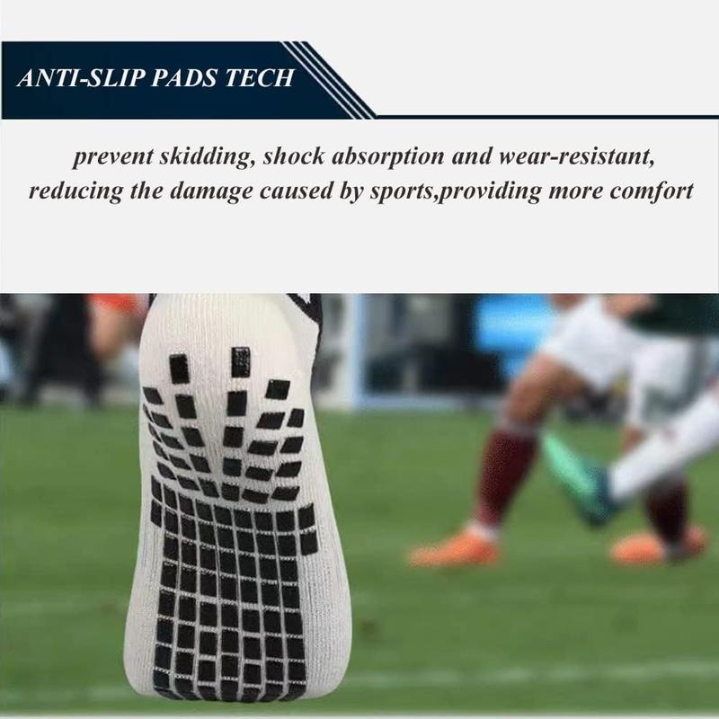 Men's Socks Soccer Non Skid Ball Socks Anti Slip Non Slip Pads for Football Basketball Sports Socks,4 Pair