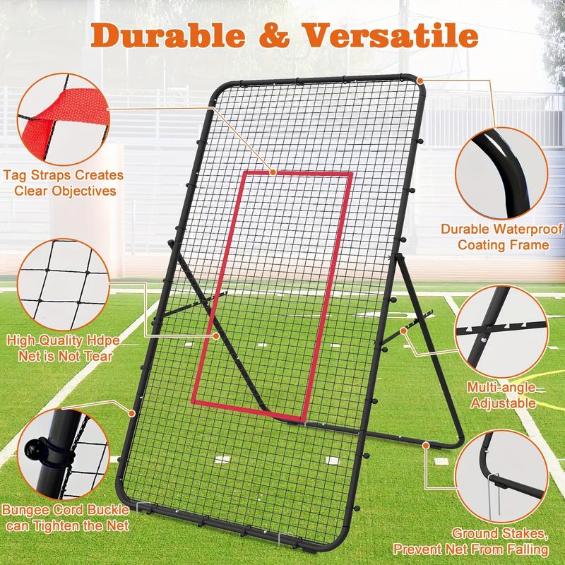 1pc Unisex-Adult Adjustable Volleyball Net System - 7x4 Ft Durable PA Nylon Training Equipment for Backyard Sports - Multi-Angle Lacrosse, Baseball, Soccer, Tennis Rebounder for Hitting, Serving, Passing, Spiking Practice