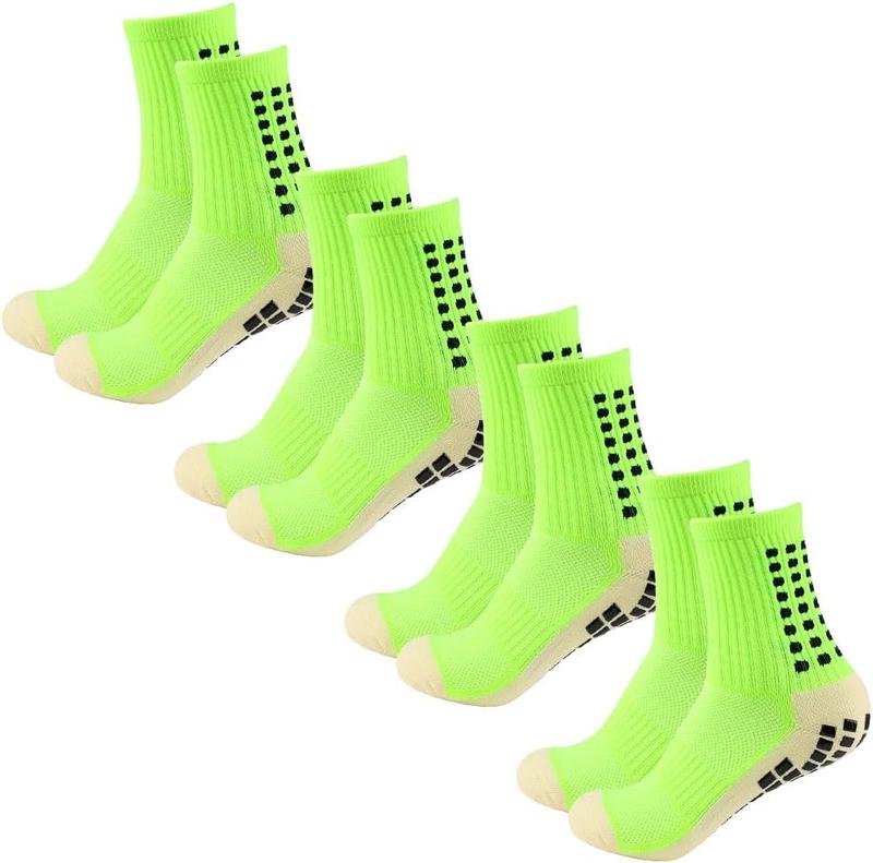 Men's Socks Soccer Non Skid Ball Socks Anti Slip Non Slip Pads for Football Basketball Sports Socks,4 Pair