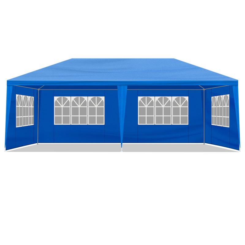 SY-10'x20' Outdoor Party Tent with 6 Removable Sidewalls, Waterproof Canopy Patio Wedding Gazebo, Blue