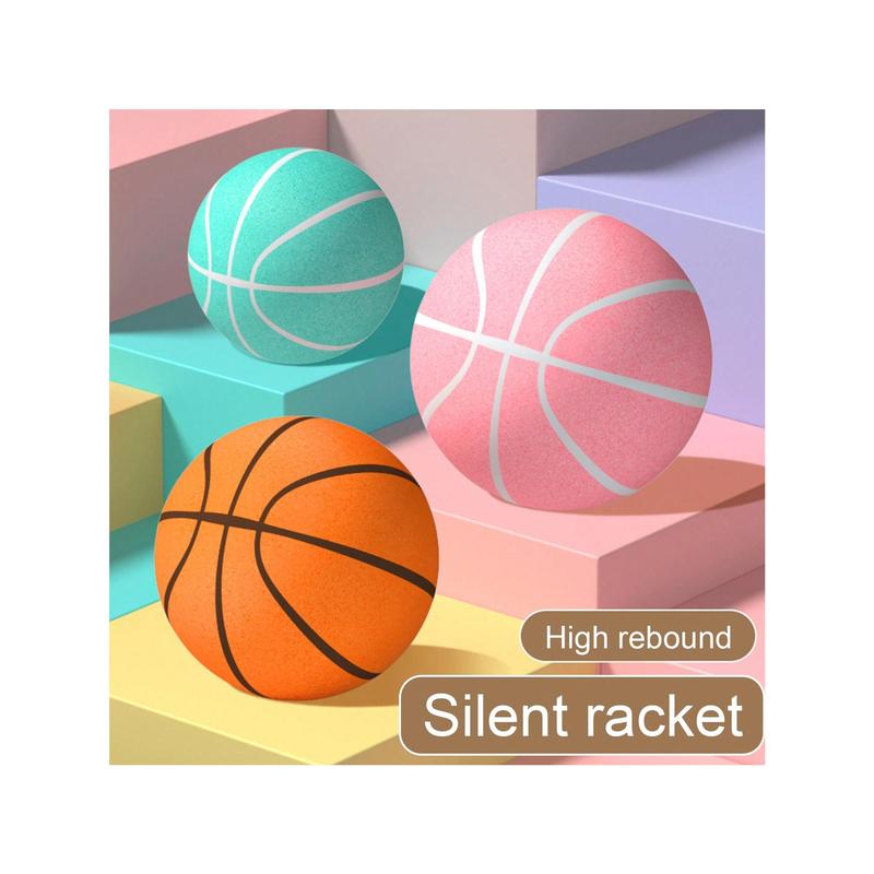 1PC Indoor Silent Basketball High Rebound Low Noise Dribbling Training Uncoated High Density Foam Practice Sports Bouncy Ball Gift