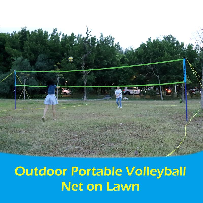 Professional Portable Outdoor Volleyball Net Set with Adjustable 3 Levels Height Steel Poles, Anti-sag System,Volleyball,Pump,Boundary Line and Carrying Bag for Backyard pickle  ball pickle  ball pickle  ball