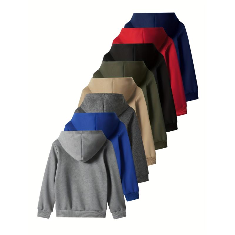 forbidden sweatpants  8-Pack Boys' Solid Color Hooded Sweatshirts With Kangaroo Pocket - Perfect For Jogging And Working Out, Spring And Autumn Outdoor Sportswear