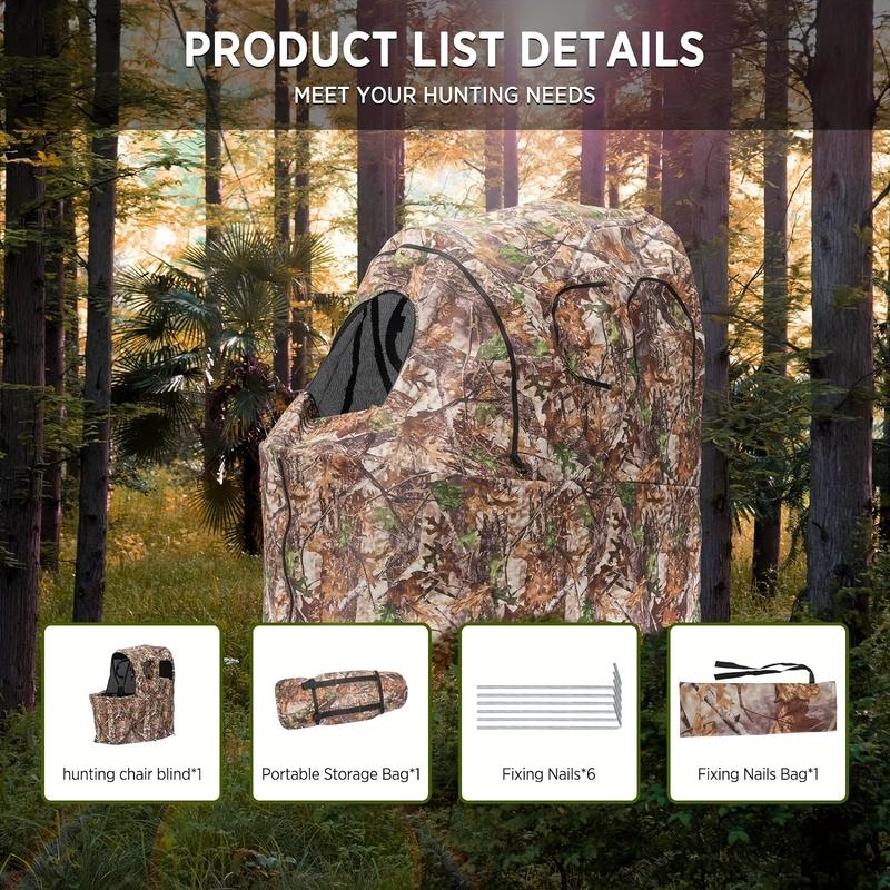 Hunting blind, clear ground blind, waterproof single camouflage blind for deer and turkey hunting