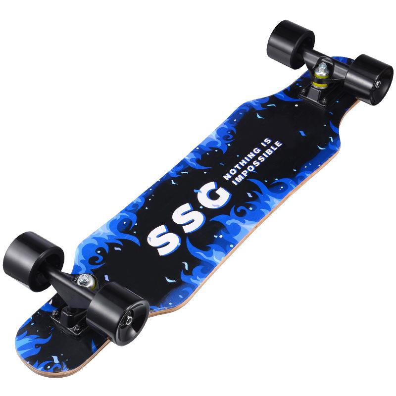 Professional Skateboard Beginner Adult and Children Teenagers 10 Boys and Girls 8 Twin Tips Four-Wheel Scooter 6-12 Years Old