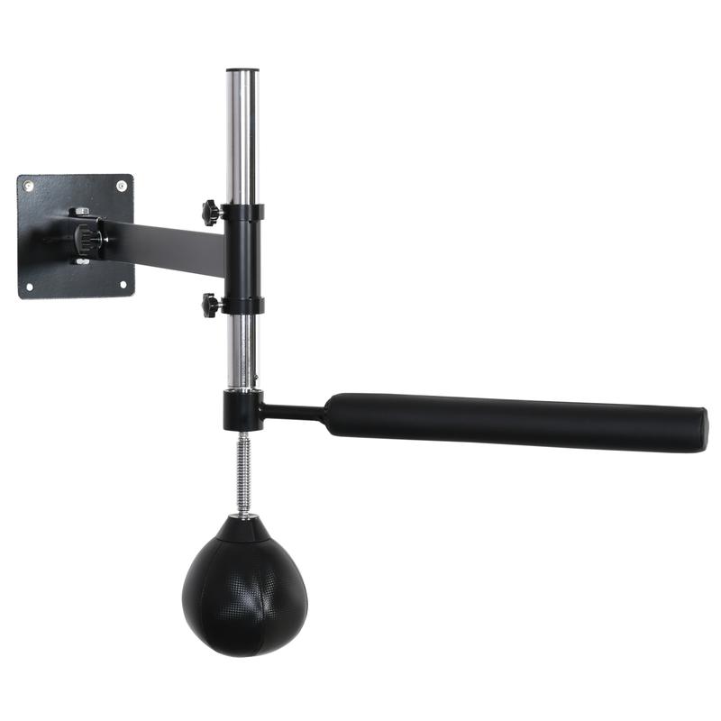 Soozier Wall Mount Reflex Boxing Trainer, 360° Rotating Rapid Boxing Bar with Punching Ball, Height Adjustable for Home Gym