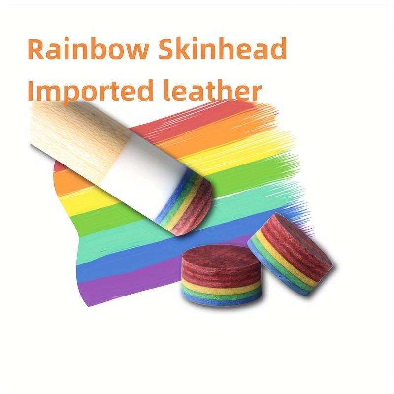 Rainbow Leather Head, 3 Counts Multi-layer Pressed Pool Cue Leather Head, Pool Cue Head Supplies, Billiards & Snooker Equipment