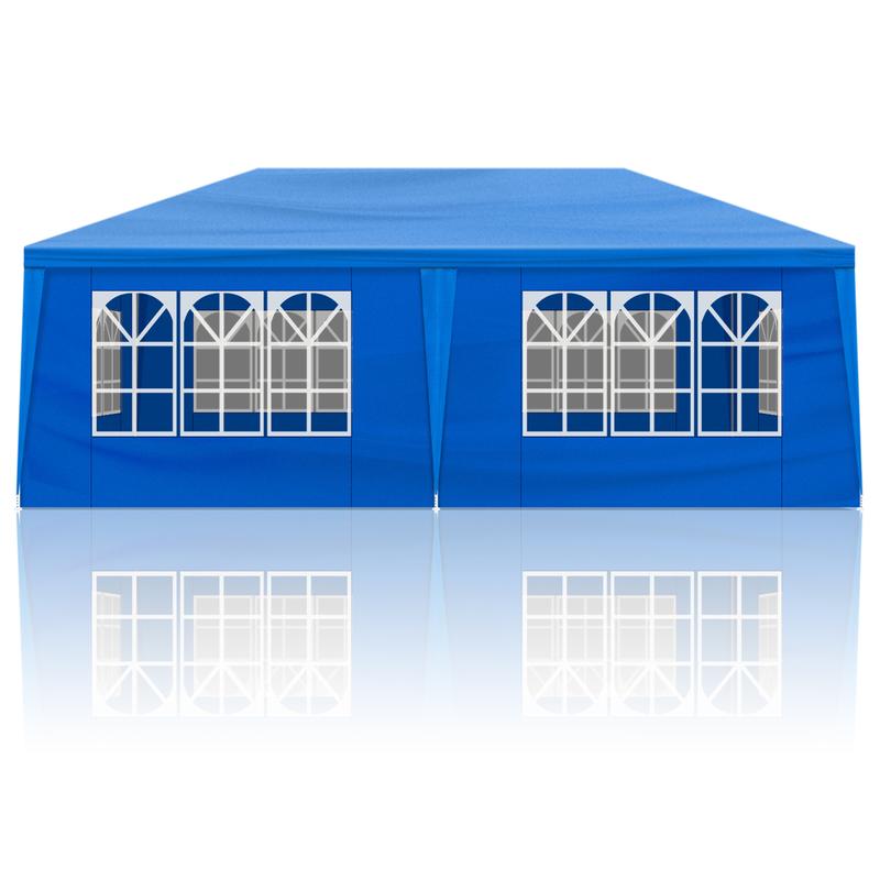 SY-10'x20' Outdoor Party Tent with 6 Removable Sidewalls, Waterproof Canopy Patio Wedding Gazebo, Blue