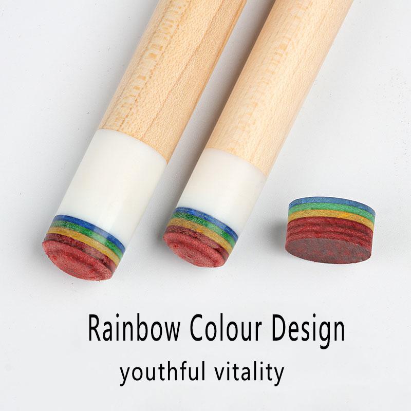 Rainbow Leather Head, 3 Counts Multi-layer Pressed Pool Cue Leather Head, Pool Cue Head Supplies, Billiards & Snooker Equipment